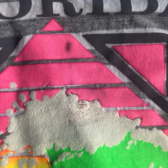 Vintage single stitch striped neon Florida t-shirt sz XL USA made 100% cotton - Picture 3 of 9